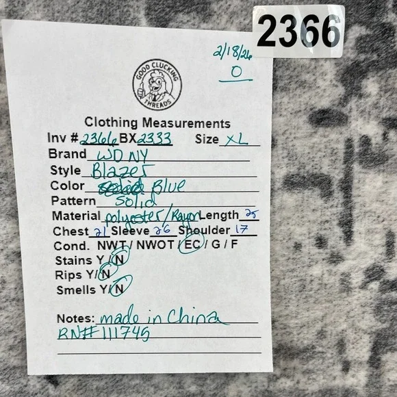 WD.NY Blazer Jacket Women's XL Royal Blue Gold Zip Pockets One Button Career Top - Picture 2 of 7